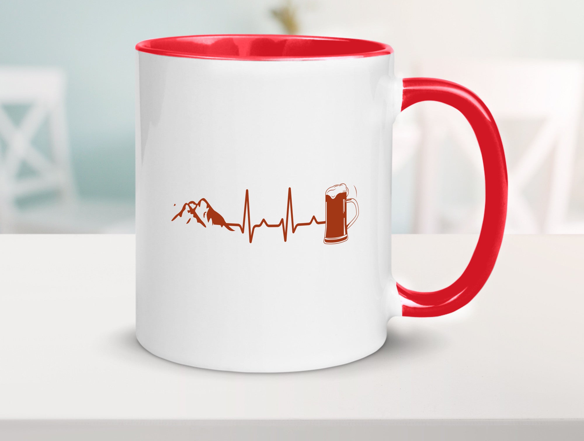 Berge und Bier | Wandern Wanderer Biertrinken Geschenkidee Humor Tasse