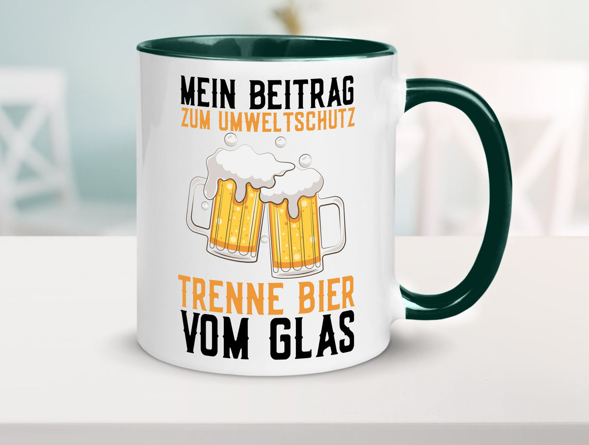 Beitrag zum Umweltschutz | Biertrinker Party Pils lustiger Spruch Geschenk Tasse