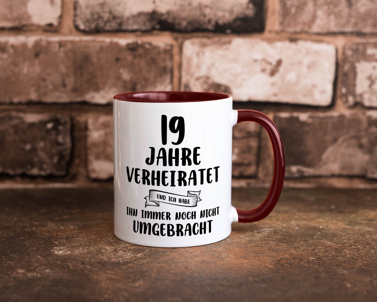 19 Jahre Verheiratet, immer noch am Leben! lustig Humor Geschenkidee Geschenk Tasse