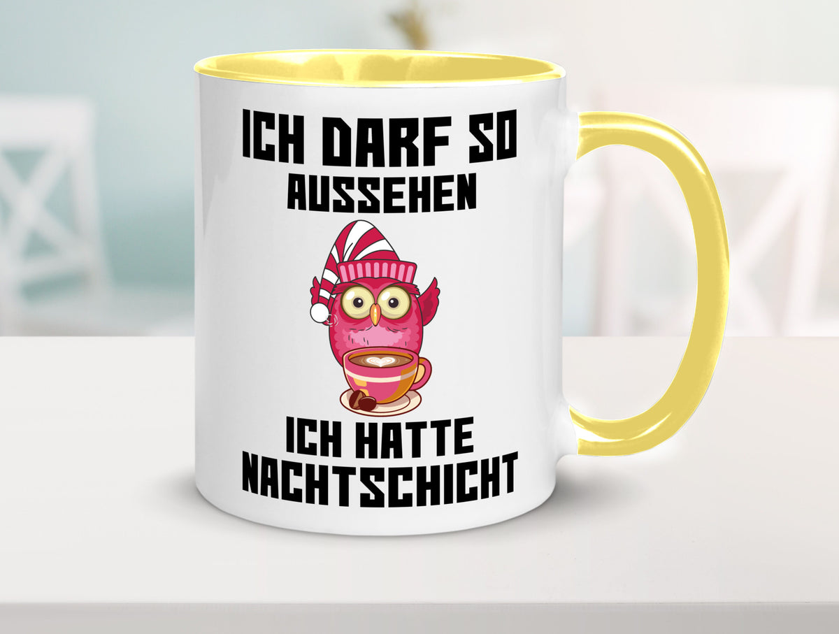 Nachtschicht Eule | Spruch Arbeit müde Nachtjob Geschenkidee Kollegen Büro Tasse