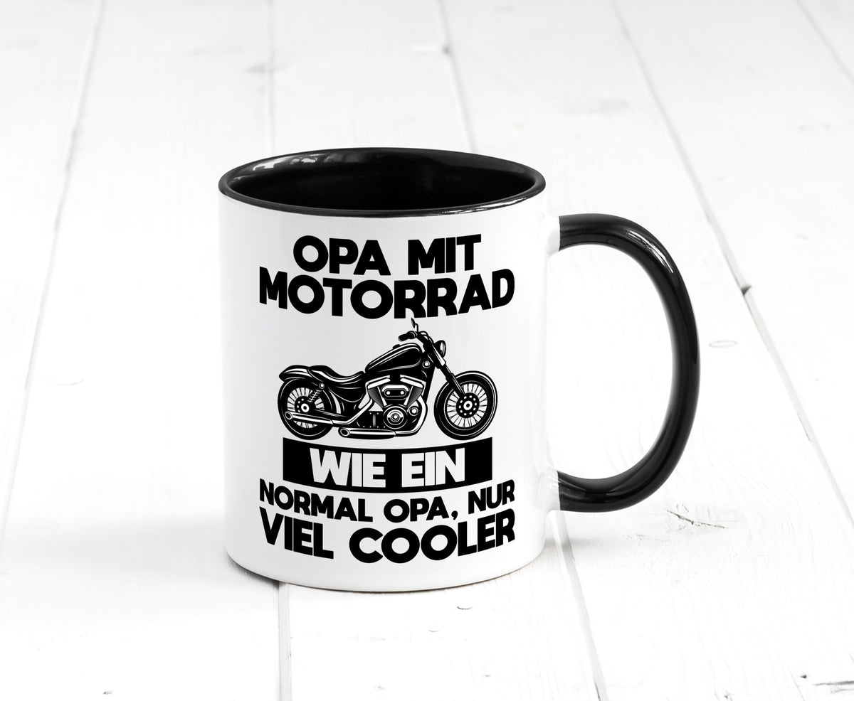 Opa mit Motorrad, viel cooler | Motorrad lustig Familie Geschenkidee Geschenk Tasse