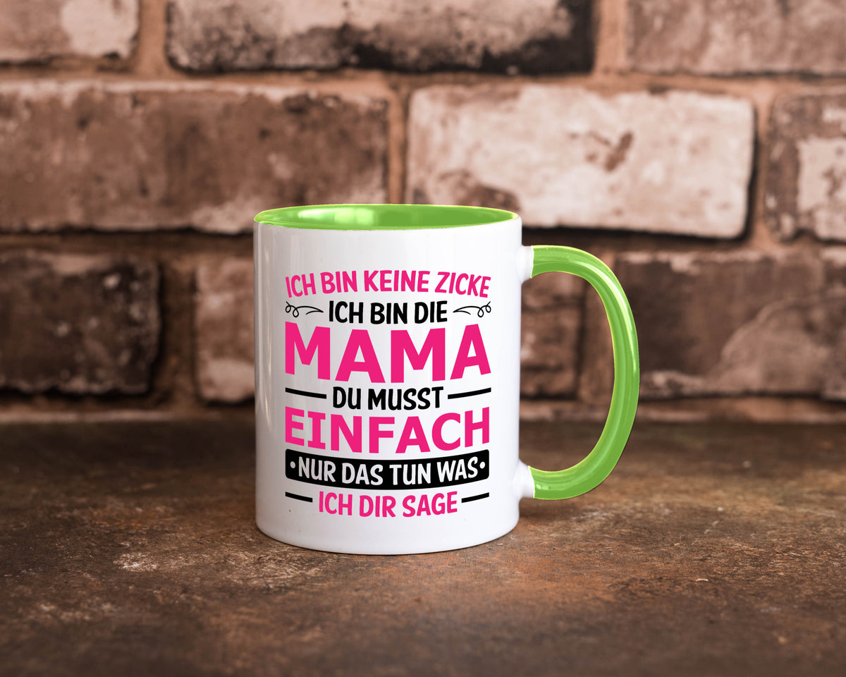 Keine Zicke, Mama | Schleifchen lustiger Spruch Geschenk Familie Geschenkidee Tasse