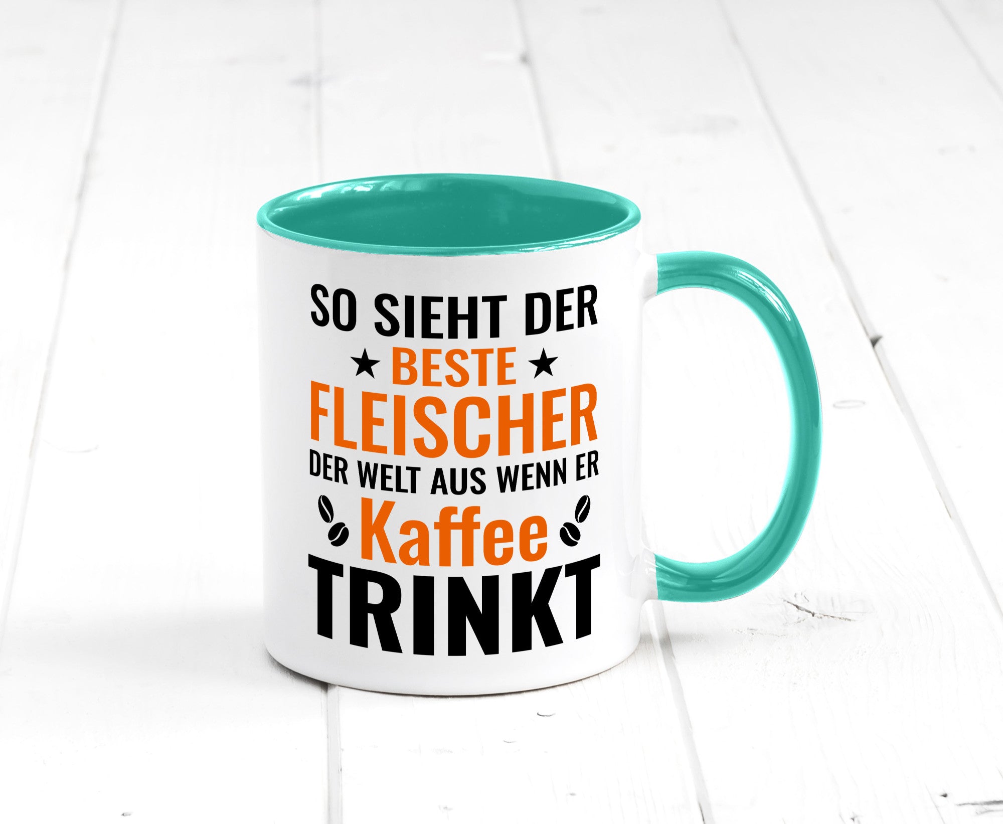 Kaffee trinkt: Fleischer | Schlachterei Humor Geschenkidee Tasse
