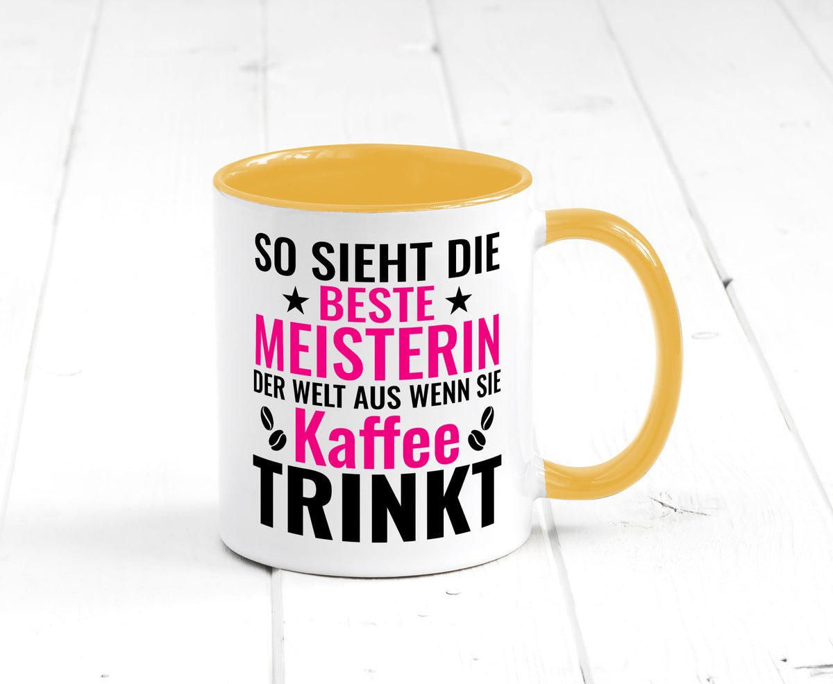 Kaffee trinkt: Meisterin | Meisterbrief Humor Geschenkidee Tasse