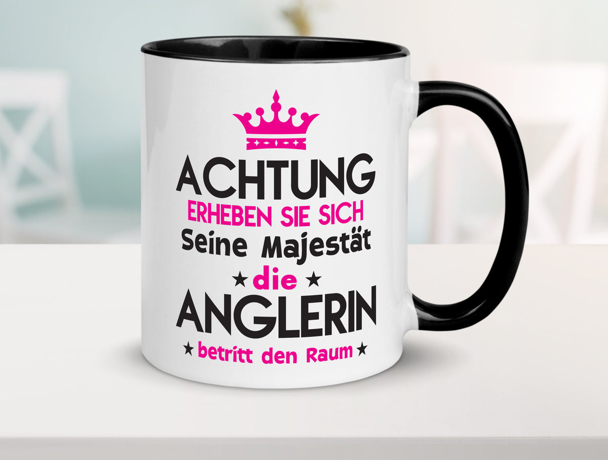 Seine Majestät Anglerin | Angeln Fischerin lustiger Spruch Geschenk Humor Tasse