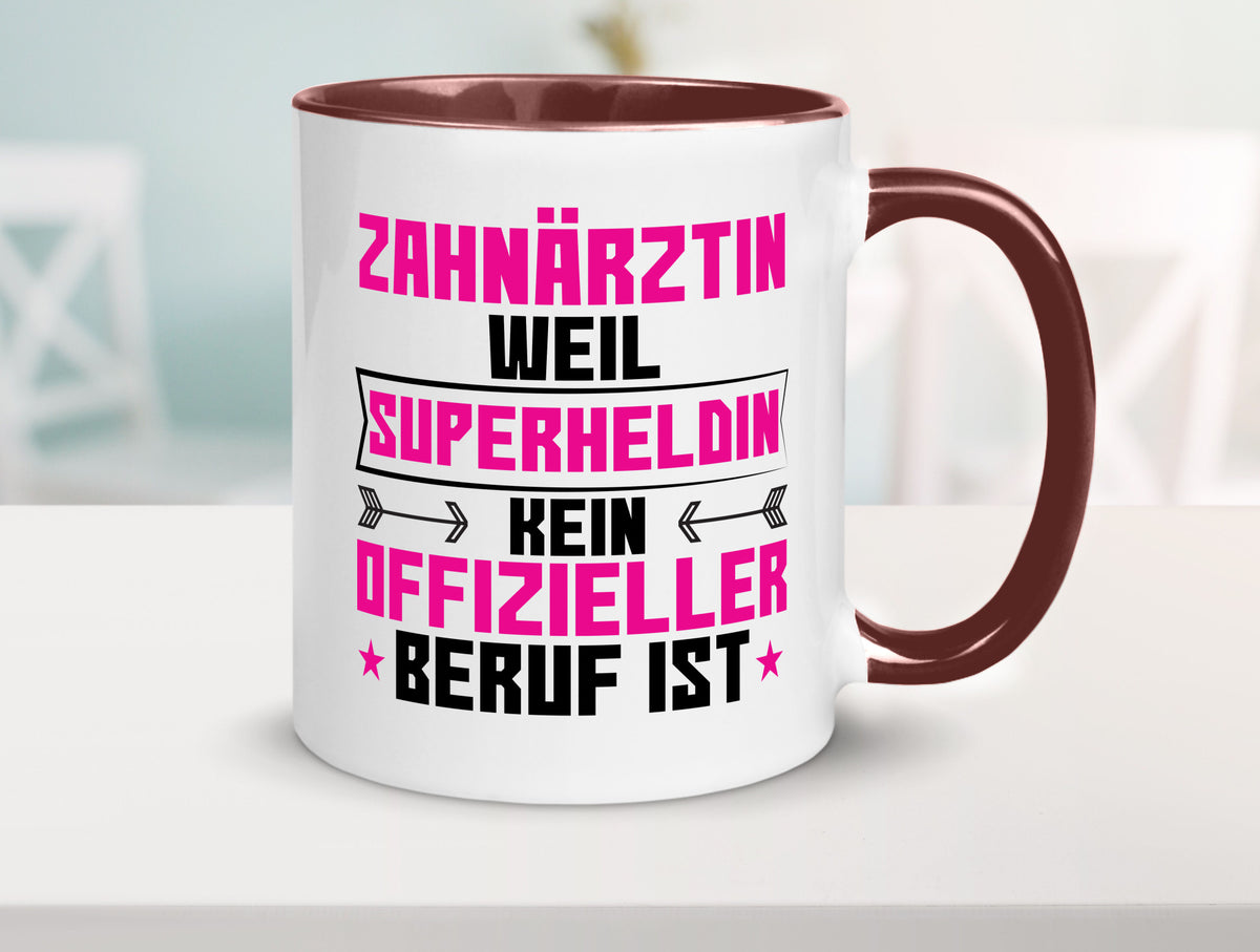 Superheldin Zahnärztin | Zahnmedizin Beruf Geschenkidee Arbeit Kollegen Büro Tasse