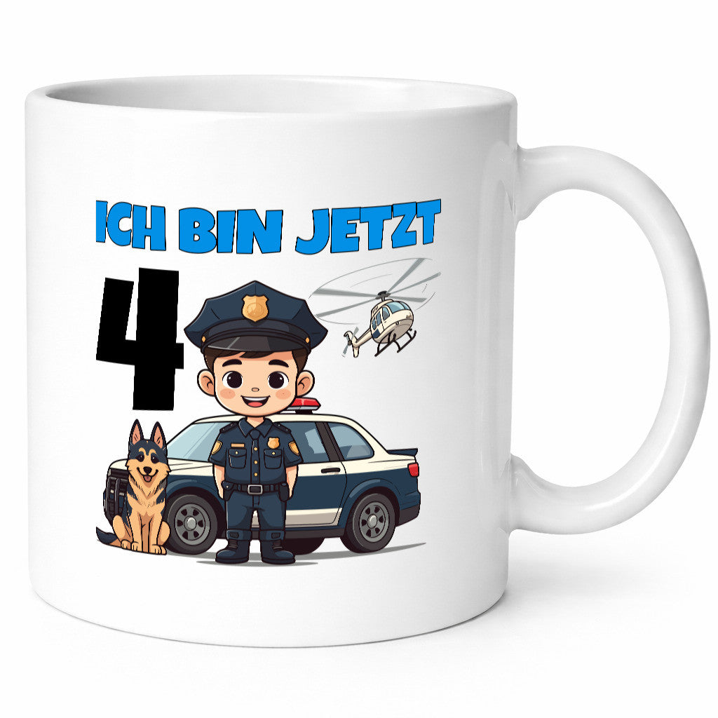 4. Geburtstag | 4 Jahre Polizei Kind Polizeiauto Humor Geschenkidee Tasse