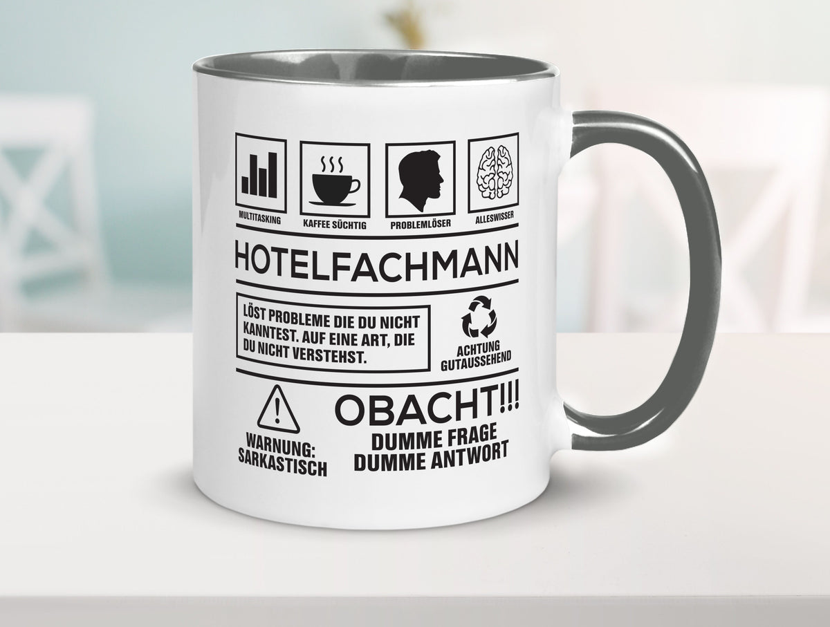 Achtung Probleme Hotelfachmann |Hotel lustiger Spruch Geschenk Humor Tasse