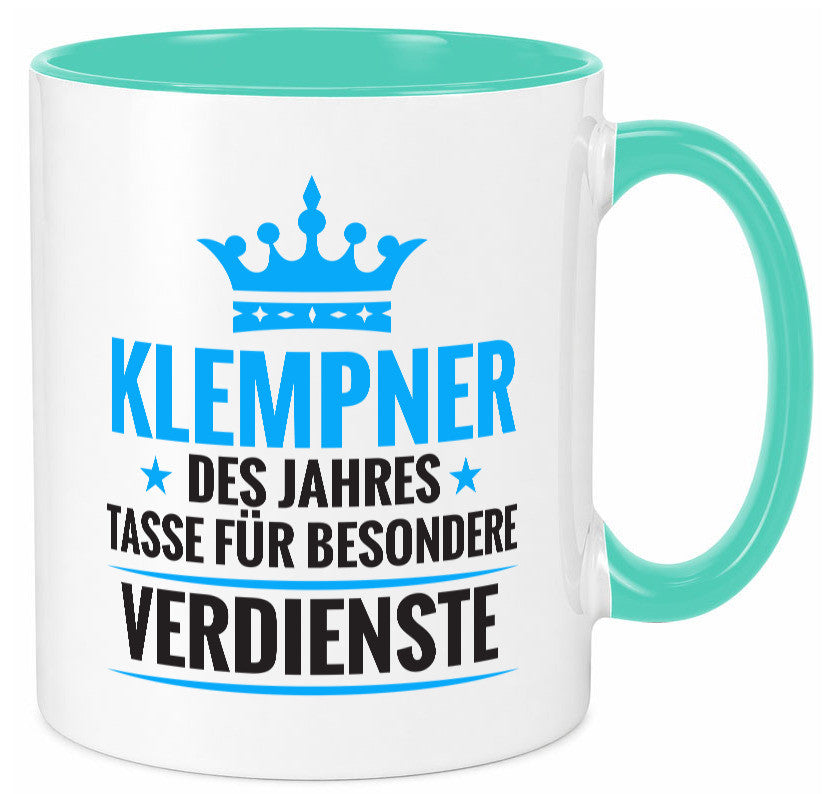Besonderer Verdienst: Klempner |klempnern Geschenkidee Humor Tasse