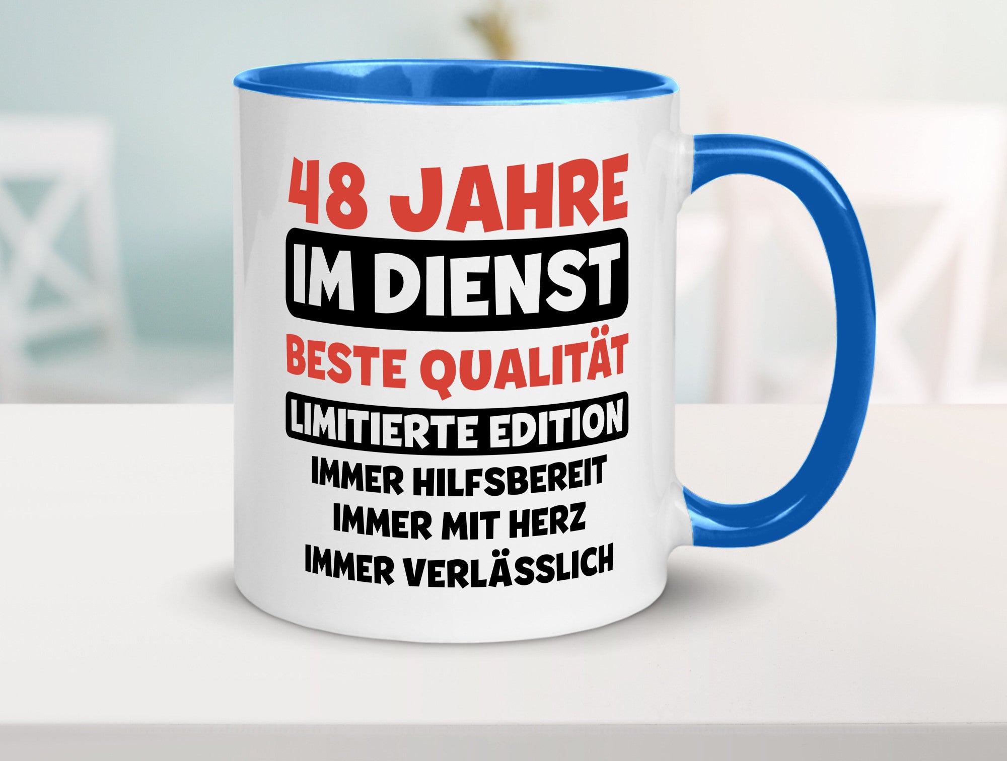 48 Jahre im Dienst | Jubiläum Arbeit v3 Humor Kollegen Büro Geschenkidee Tasse