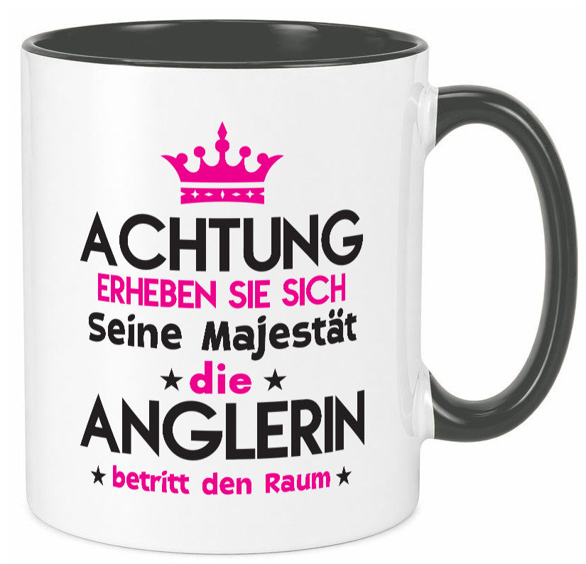 Seine Majestät Anglerin | Angeln Fischerin lustiger Spruch Geschenk Humor Tasse