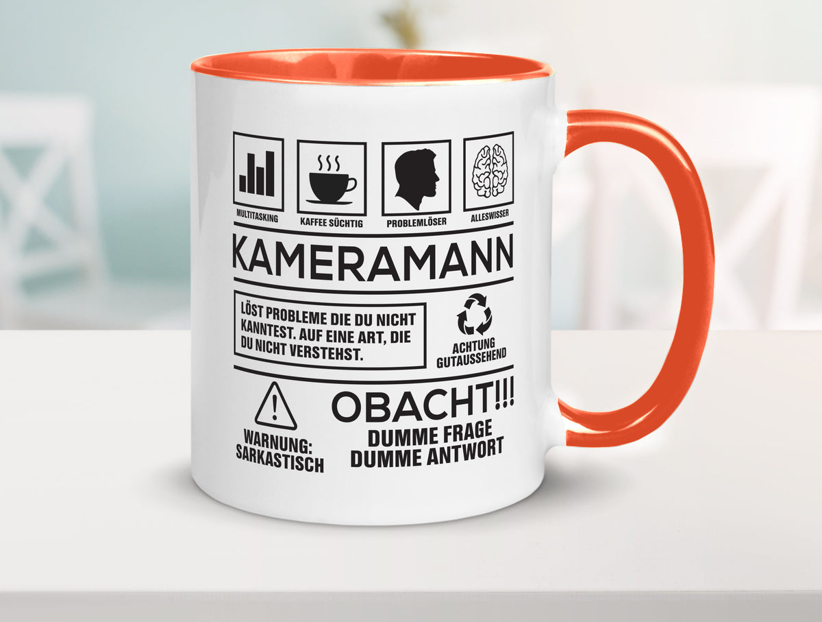 Achtung Probleme Kameramann | Kamera lustiger Spruch Geschenk Humor Tasse
