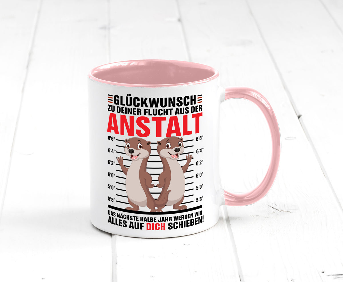 Glückwunch zur Flucht | Jobwechsel Arbeitskollegen Geschenk Arbeit Kollegen Tasse