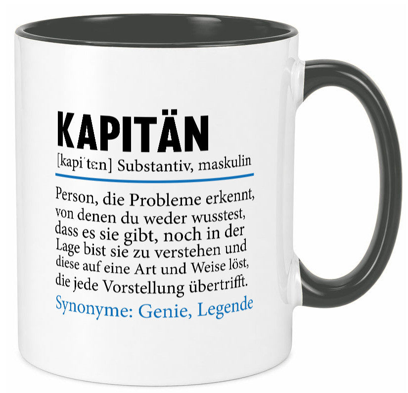 Kapitän | Spruch lustig Schiffskapitän Schiff Geschenk Humor Geschenkidee Tasse