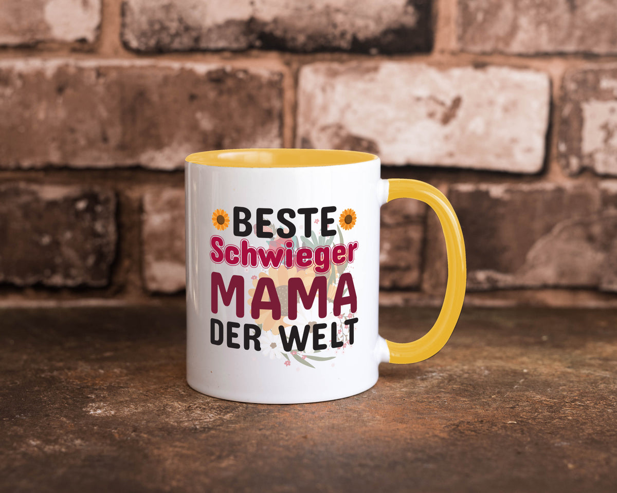 Beste Schwiegermama | Schwiegermutter Tasse Blumen Humor Familie Geschenkidee