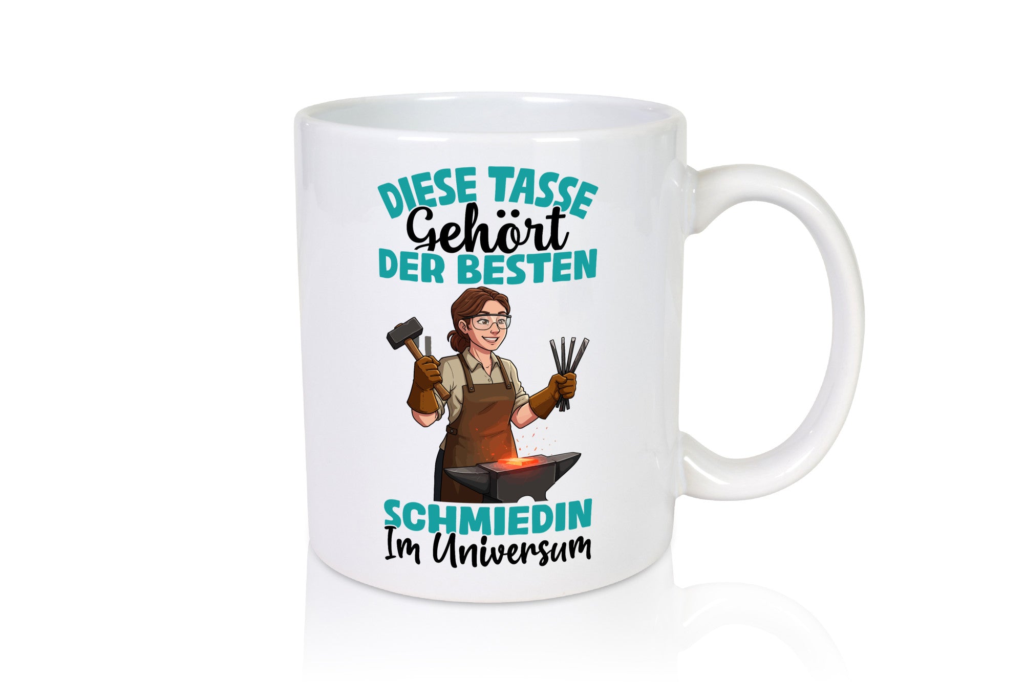 Im Universum: Schmiedin | Schmied Beruf Schmiederei lustig Arbeit Kollegen Büro