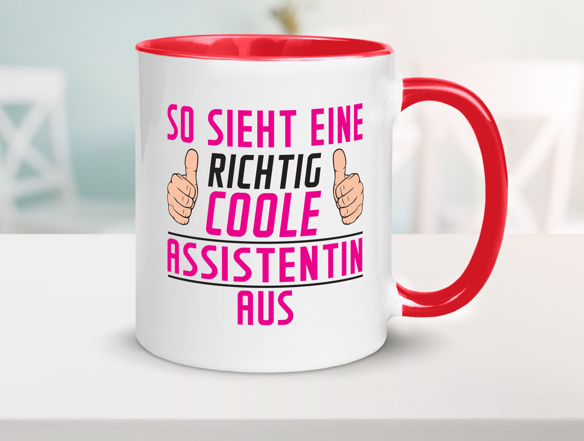 Richtig Coole Assistentin | Assistenz Hilfskraft lustig Humor Geschenkidee Tasse