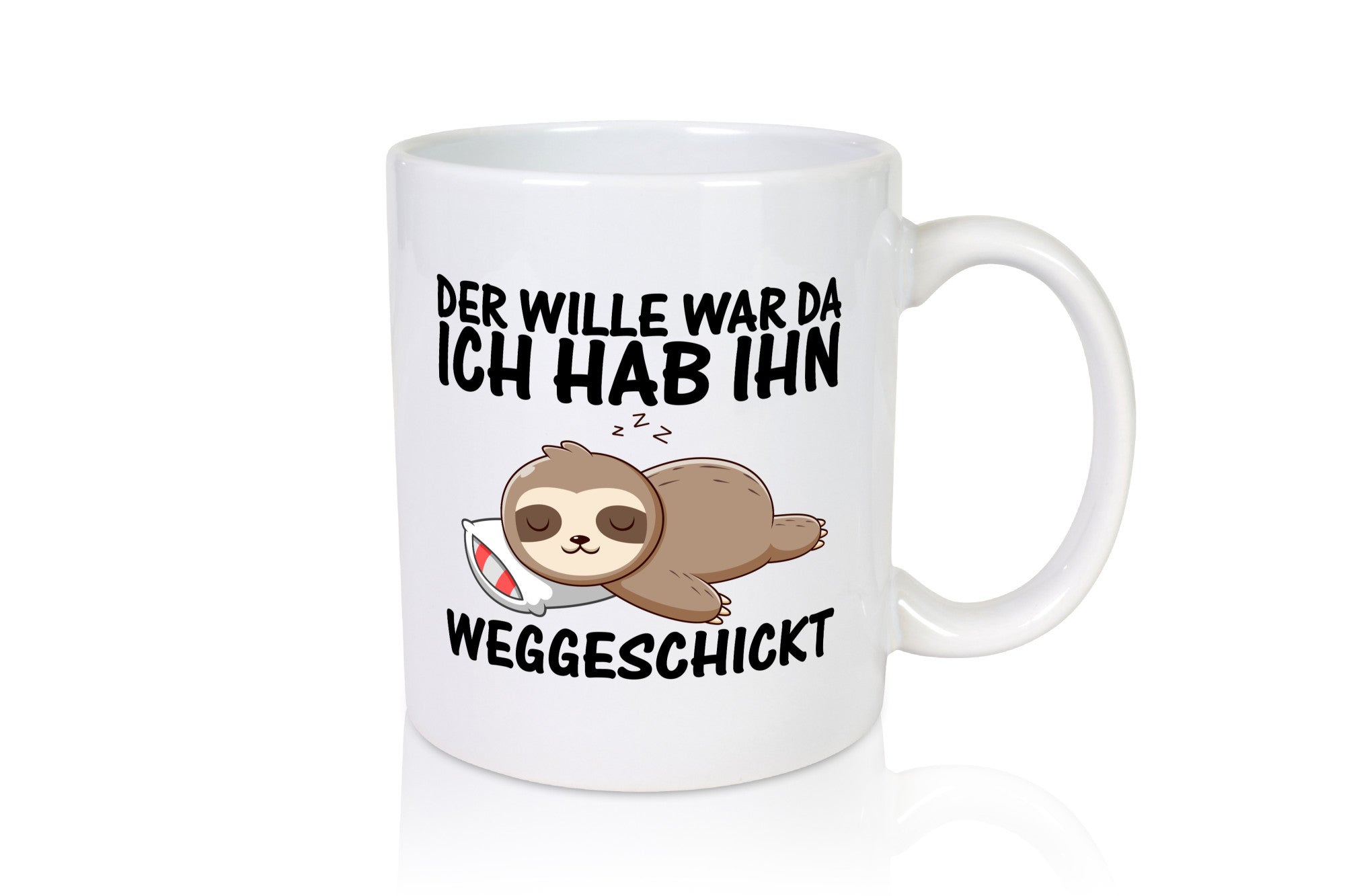 Der Wille war da | Faultier Faulpelz Schlafen Comic Humor Tierliebhaber