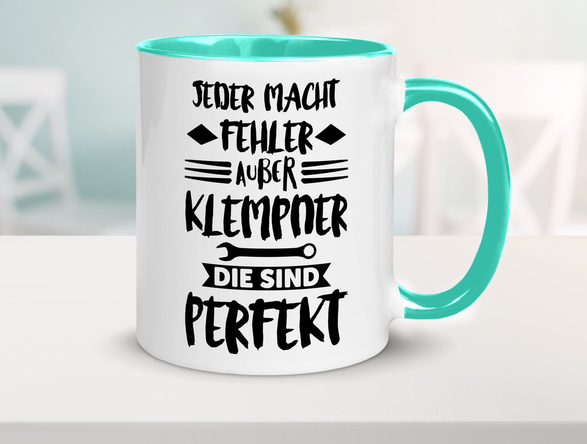 Jeder macht fehler nur Klempner sind Perfekt Humor Geschenkidee Tasse
