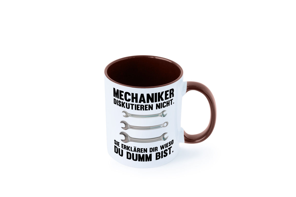 Mechaniker Diskutieren nicht sie erklären nur wieso Geschenkidee Tierliebhaber Tasse