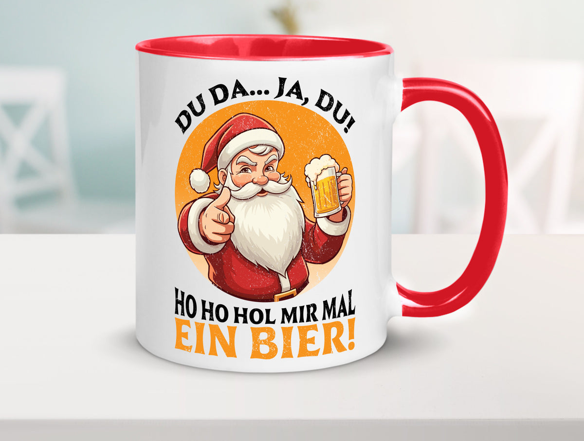 Hol mir mal ein Bier | Ugly Christmas Santa lustig Humor Geschenkidee Geschenk Tasse