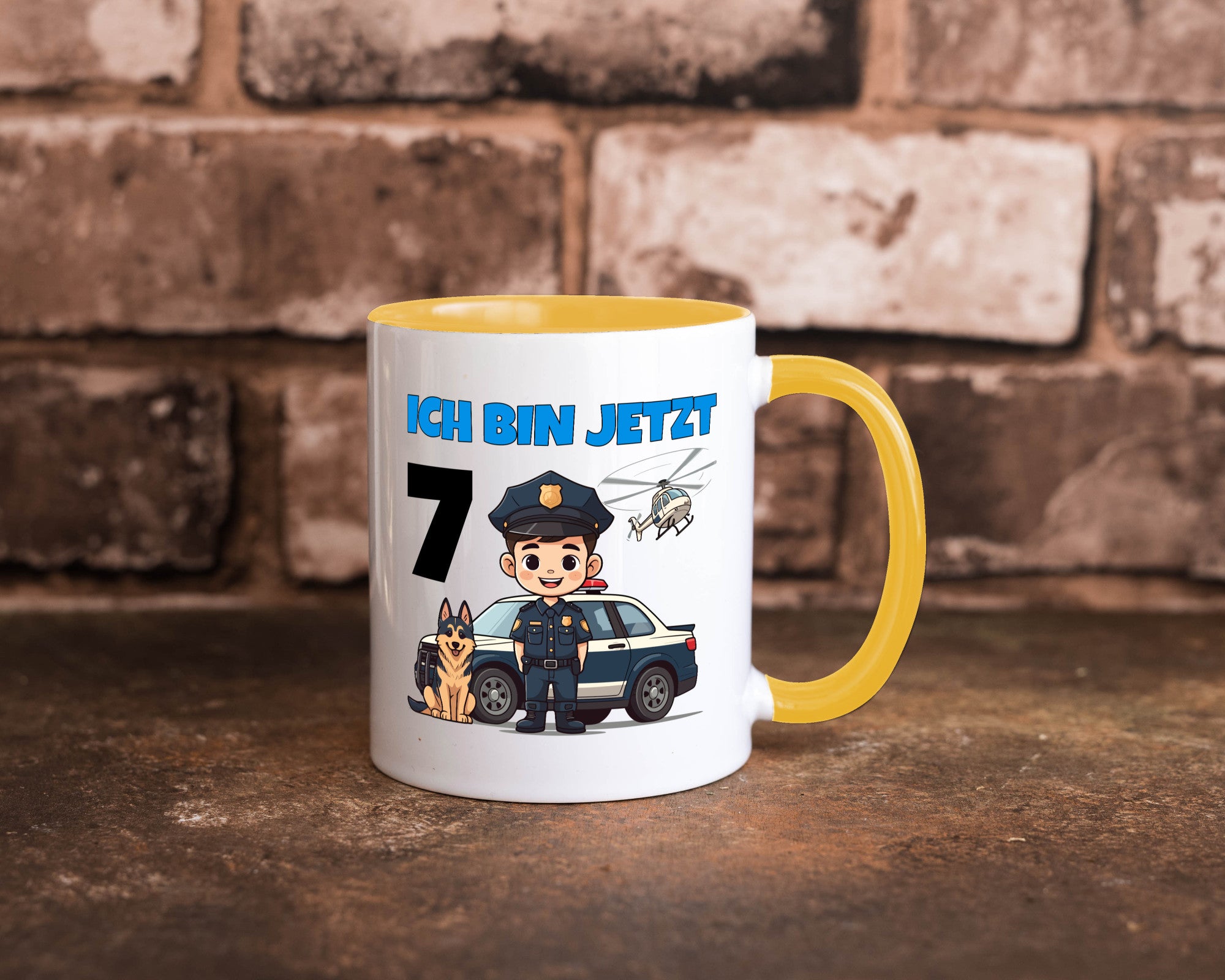 7. Geburtstag | 7 Jahre Polizei Kind Polizeiauto Humor Geschenkidee Tasse