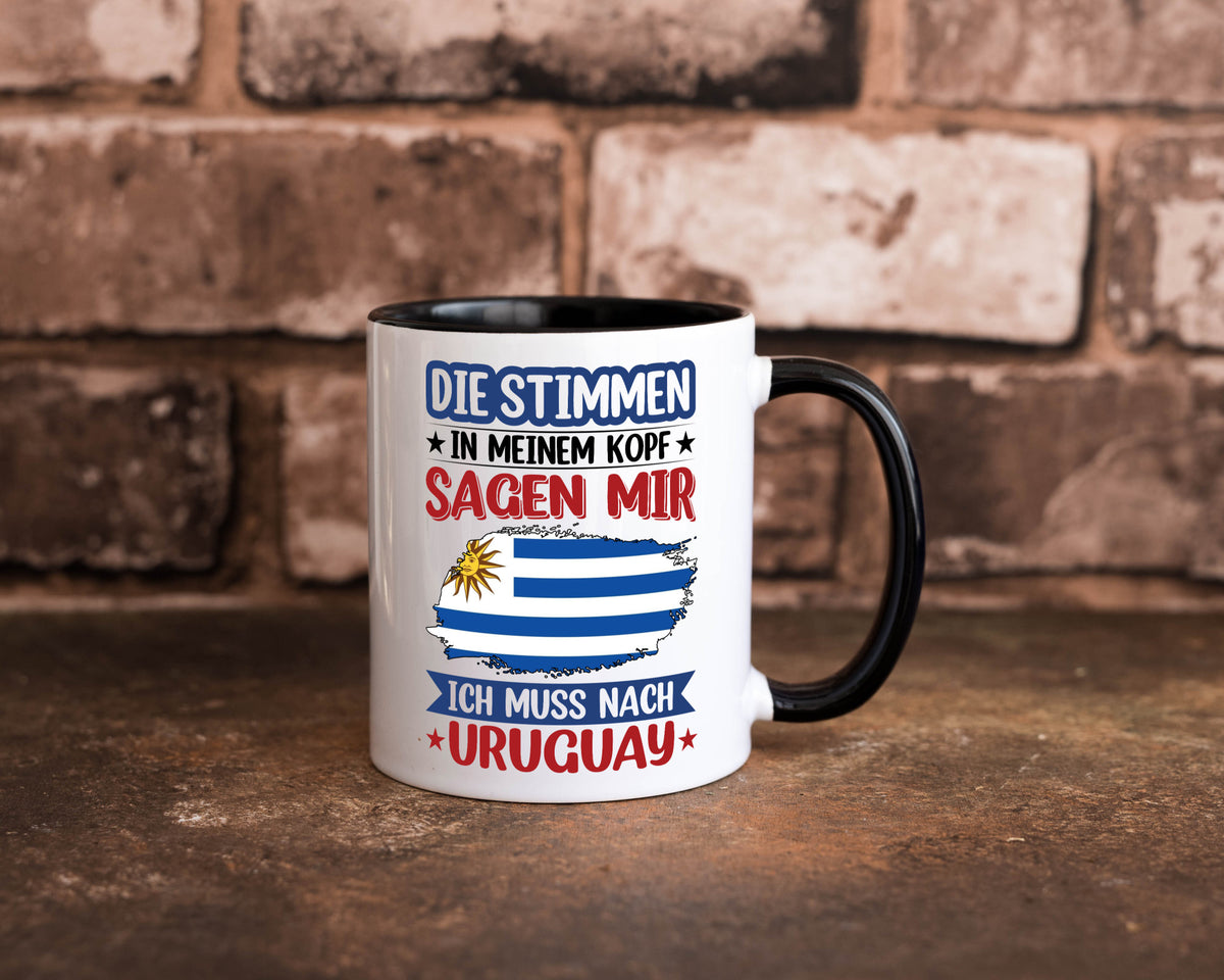 Uruguay | Urlaub Stimmen in meinem Kopf Traumland Geschenk Humor Geschenkidee Tasse