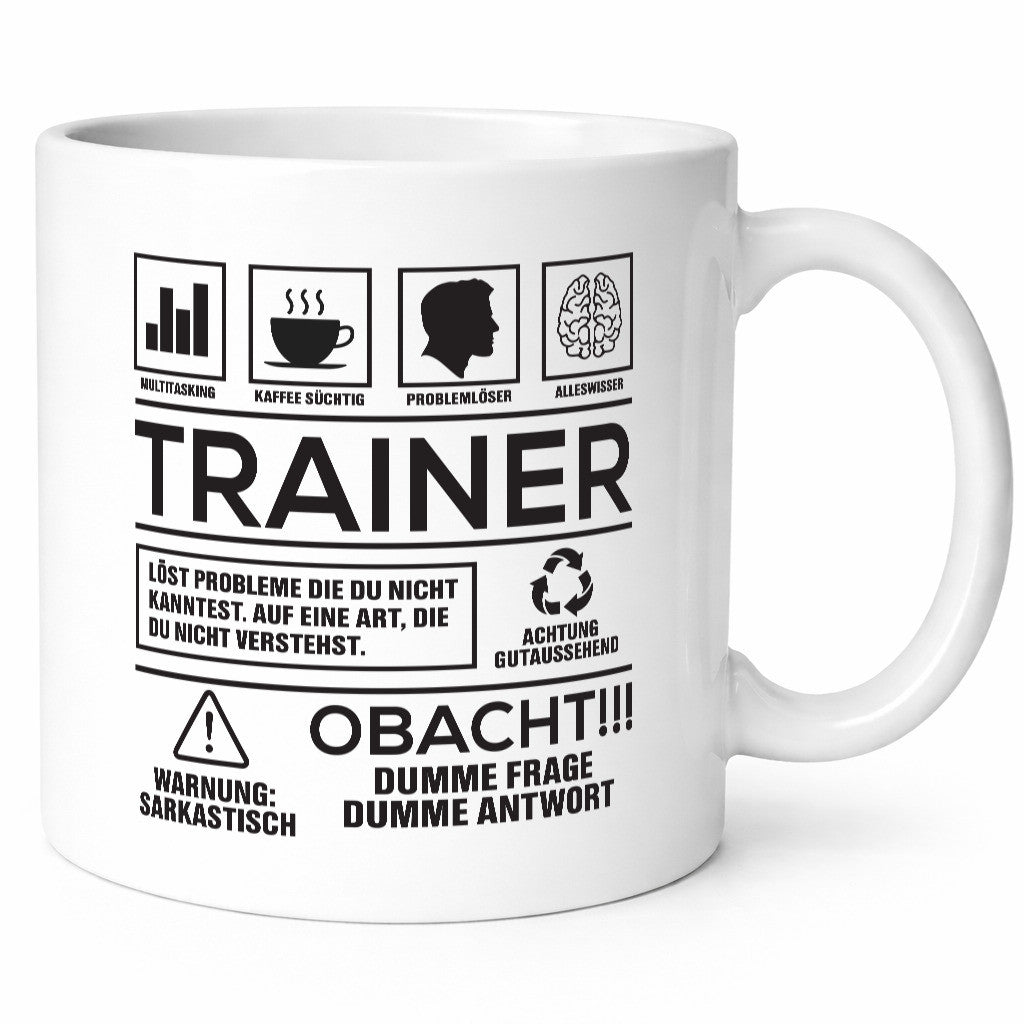 Achtung Probleme Trainer | Verein Sport lustig Humor Geschenkidee Geschenk Tasse