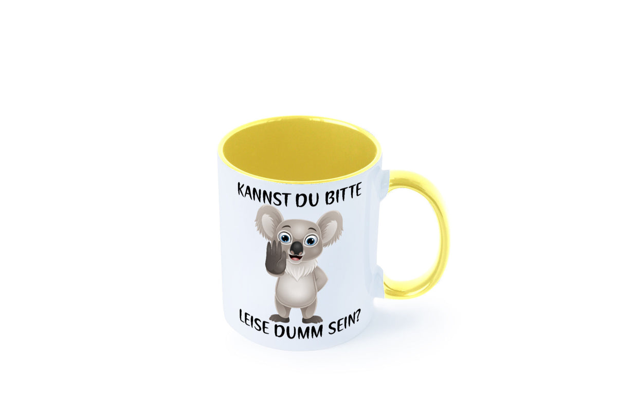 Bitte leise dumm sein | frecher Koala Flüstern Comic Humor Geschenkidee Tasse