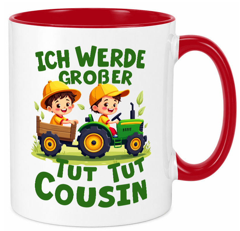 Ich werde Großer Cousin | Familie Bauer lustiger Spruch Geschenk Geschenkidee Tasse