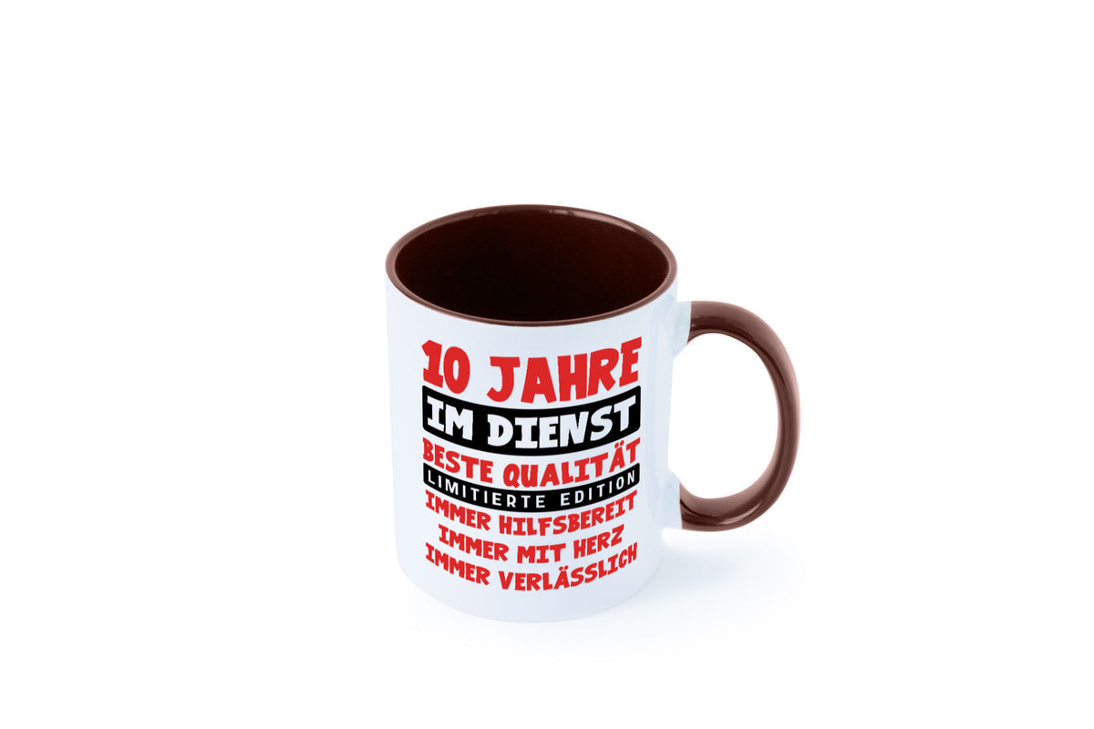 10 Jahre im Dienst | Jubiläum Arbeit v9 lustig Kollegen Büro Geschenk Tasse