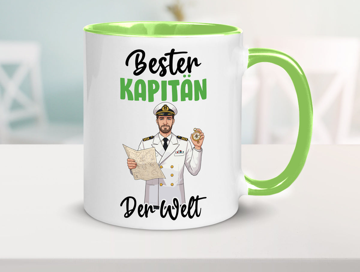 Bester Kapitän | Schiffskapitän Schiff v2 Geschenk Humor Geschenkidee lustiger Tasse