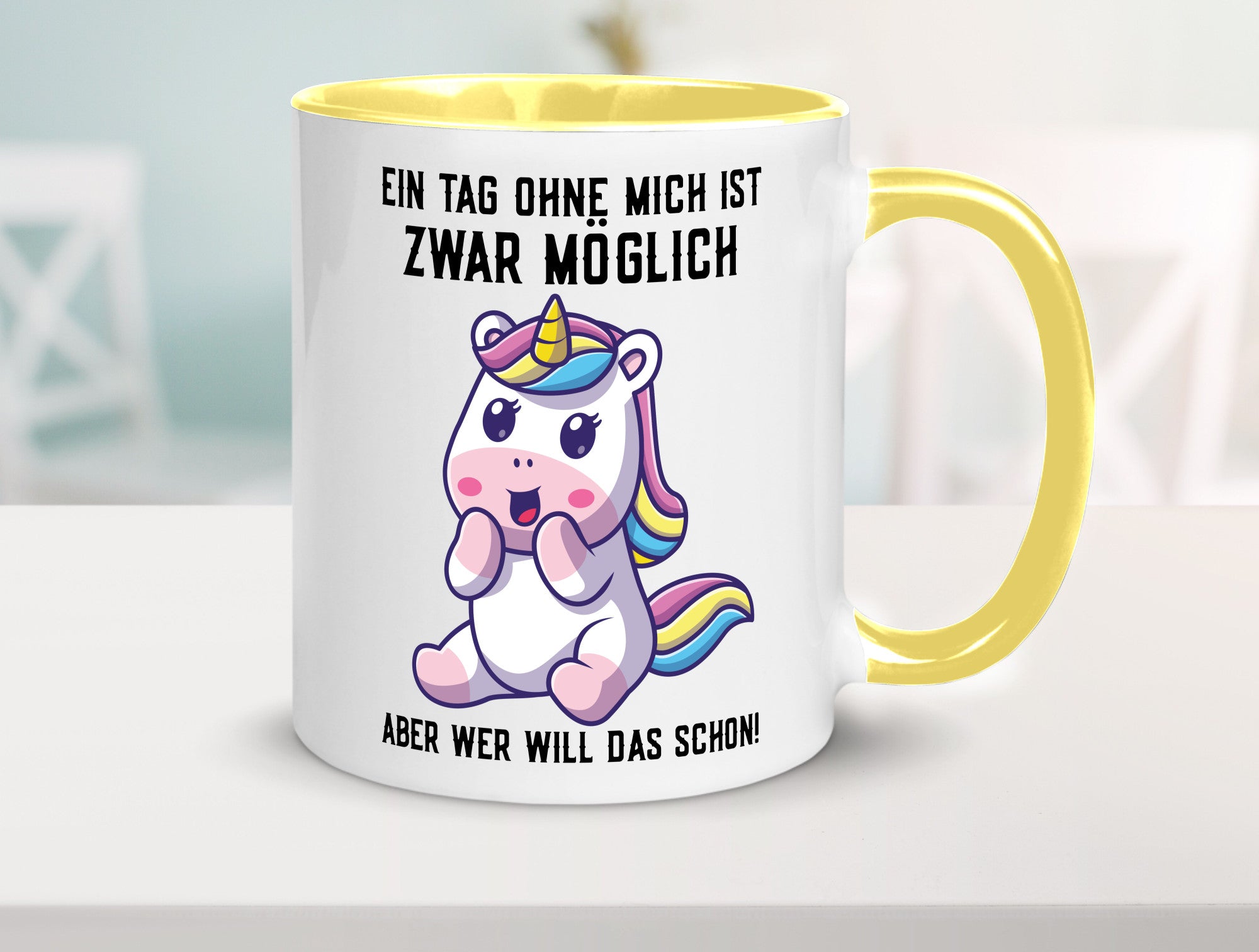 Ein Tag ohne mich ist möglich | süßes Einhorn Comic Geschenk Humor Geschenkidee