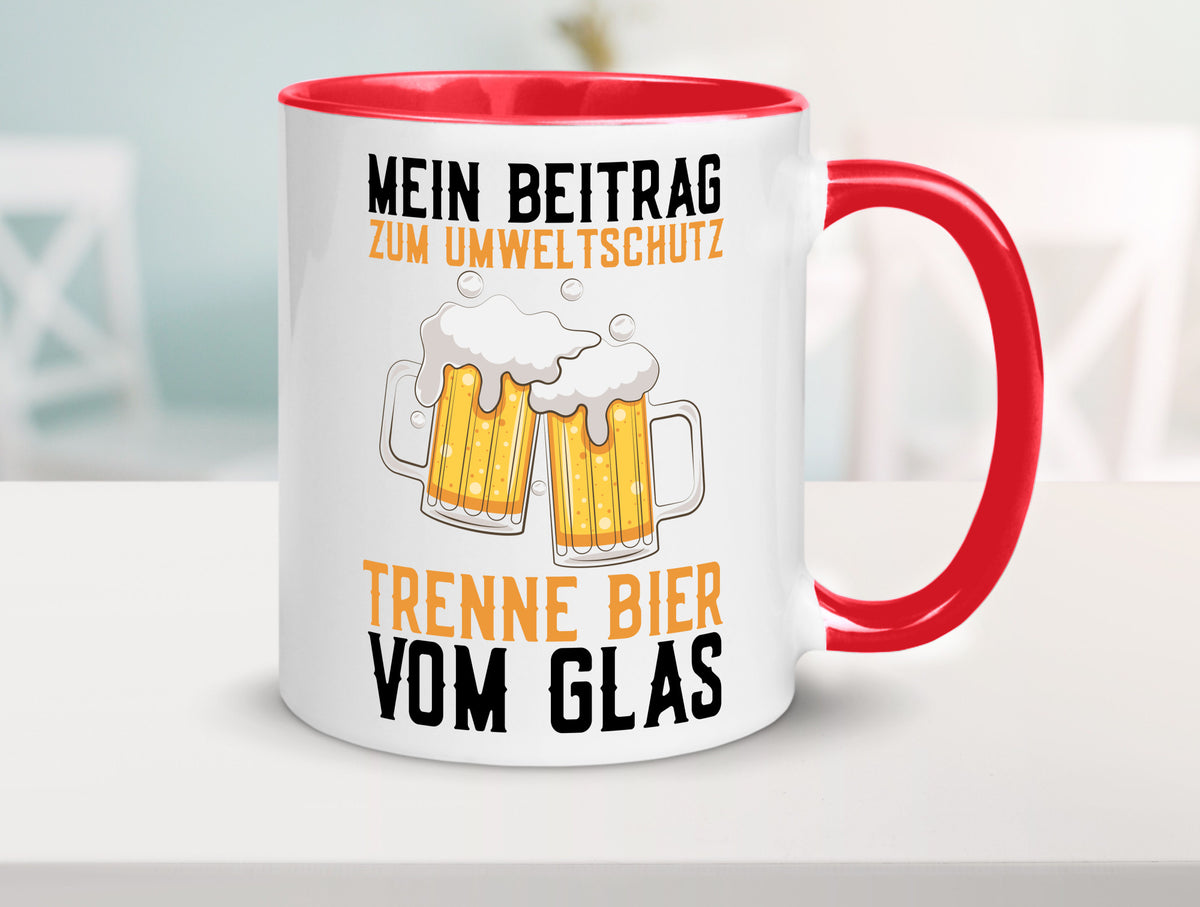 Beitrag zum Umweltschutz | Biertrinker Party Pils lustiger Spruch Geschenk Tasse