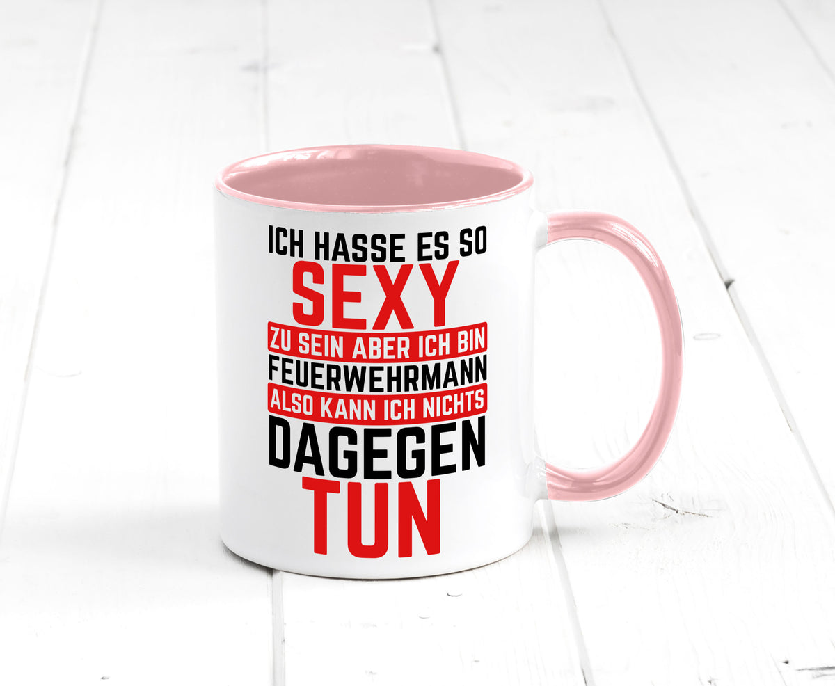 Sexy Feuerwehrmann | Helden Flammen Brandeinsatz lustig Humor Geschenkidee Tasse