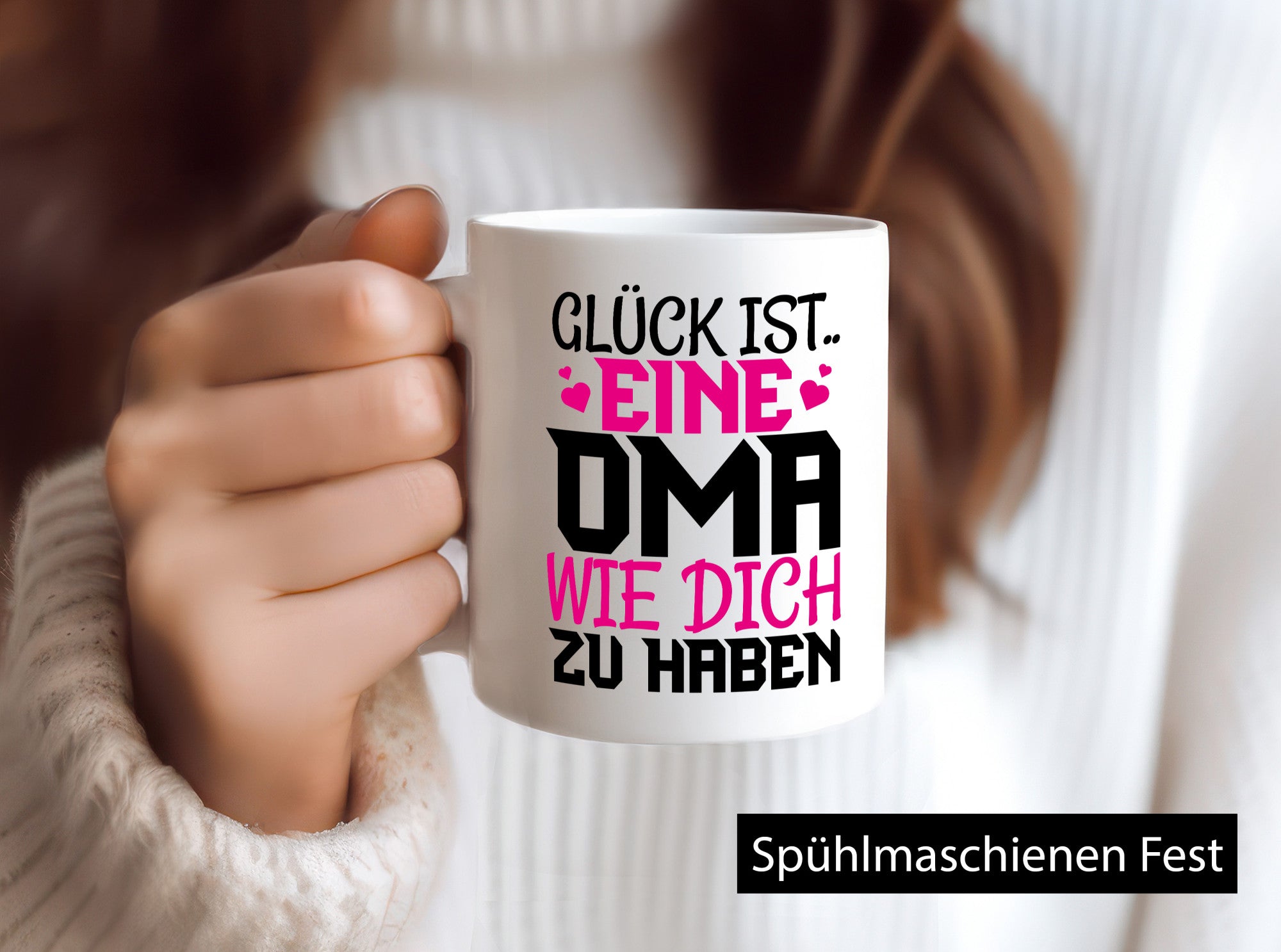 Glücklich dich zu haben Oma lustiger Spruch Geschenk Familie Geschenkidee Tasse