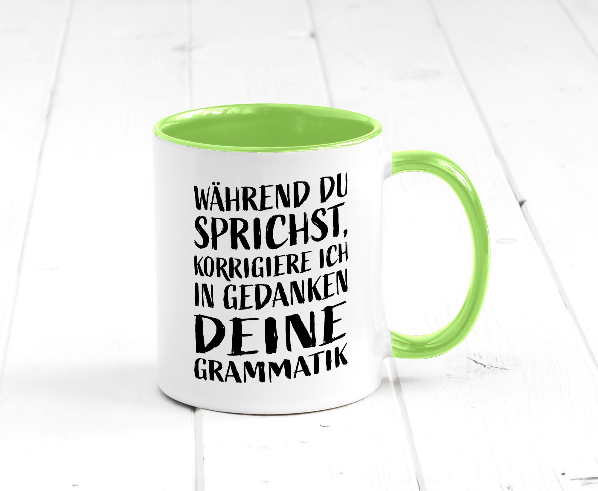 Während du sprichst, Grammatik korrigieren lustiger Spruch Geschenk Humor
