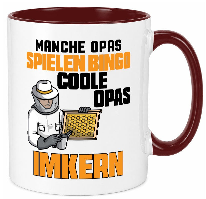 Opas spielen Bingo, coole imkern | Opa Imker| Honig lustig Familie Geschenkidee Tasse
