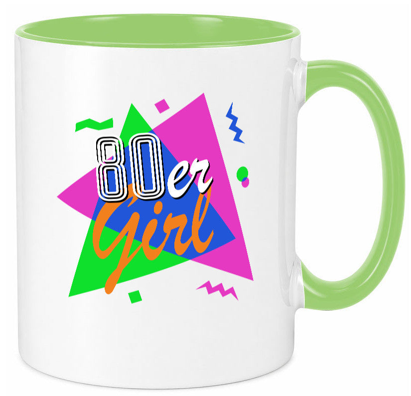 80er Girl - Jahre bunt + verrückt retro Humor Geschenkidee Tasse