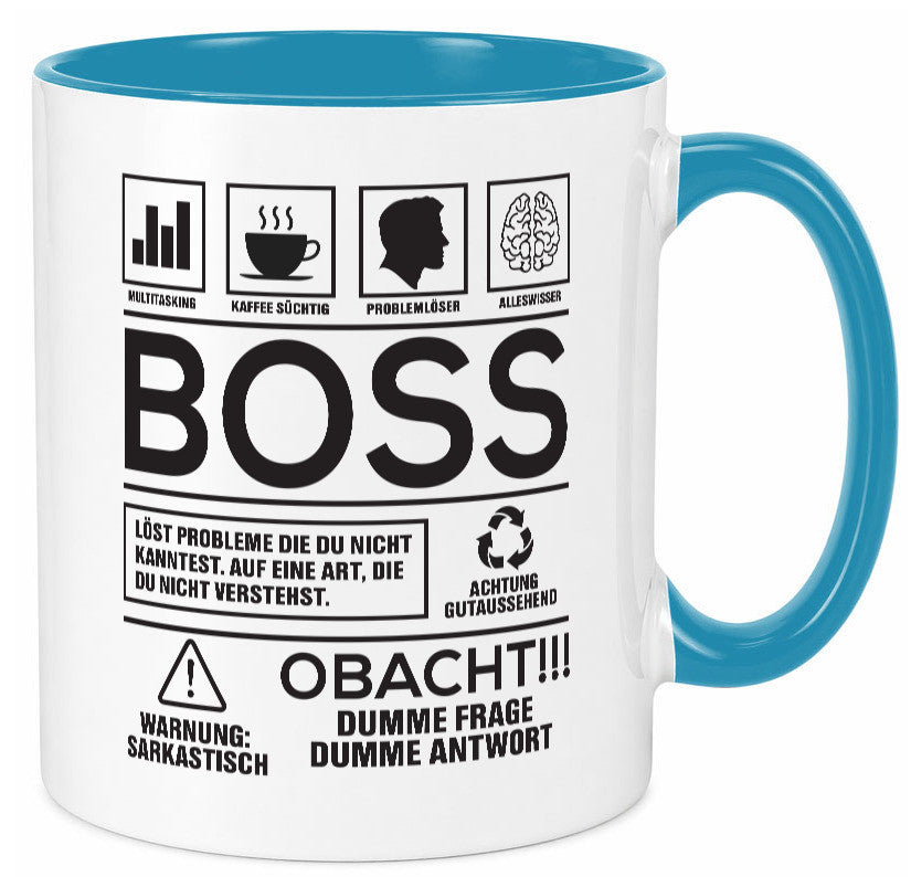 Achtung Probleme Boss | Führungskraft Vorgesetzter lustig Humor Geschenkidee Tasse
