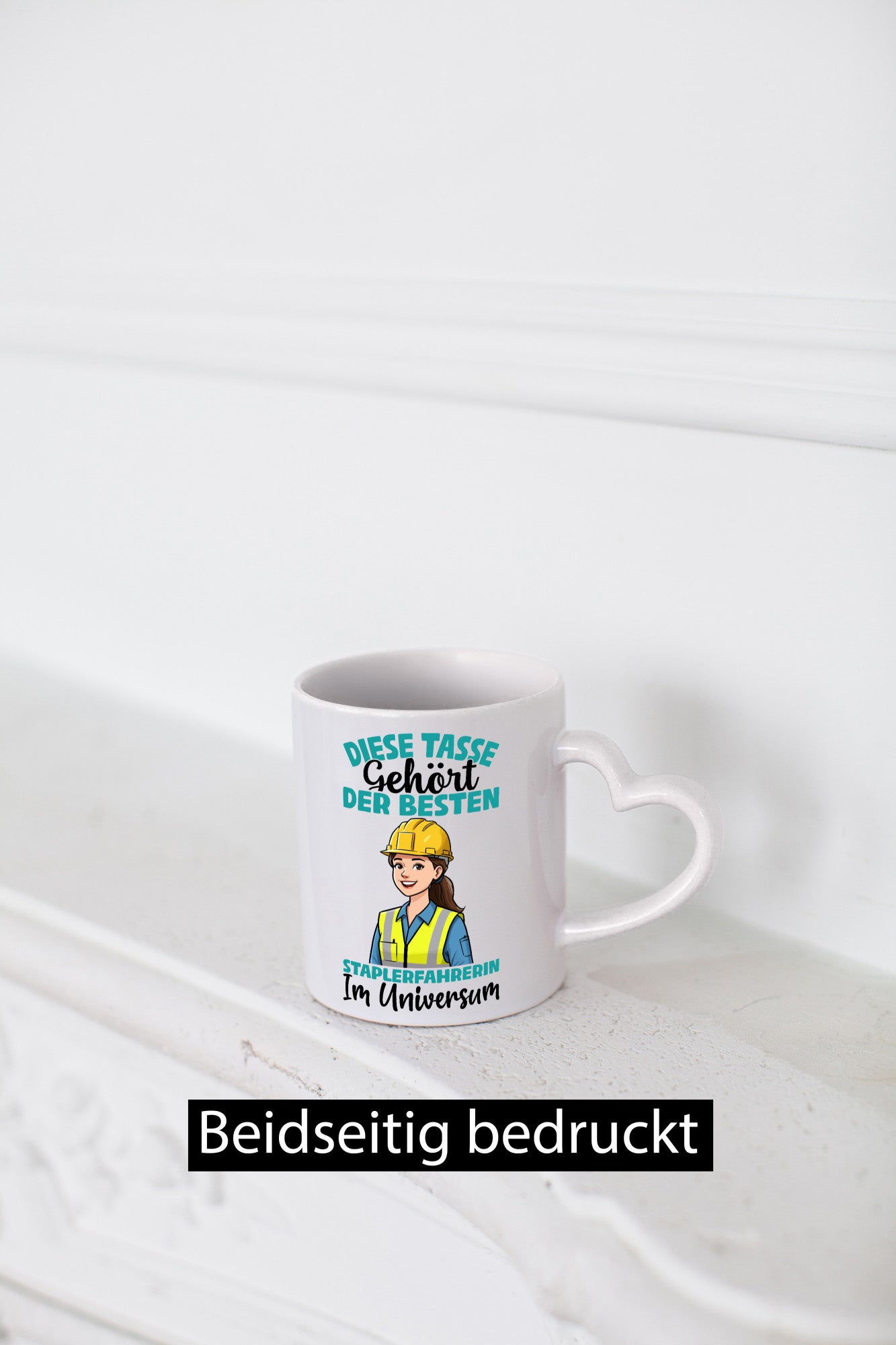 Im Universum: Staplerfahrerin | Gabelstapler Humor Geschenkidee Tasse
