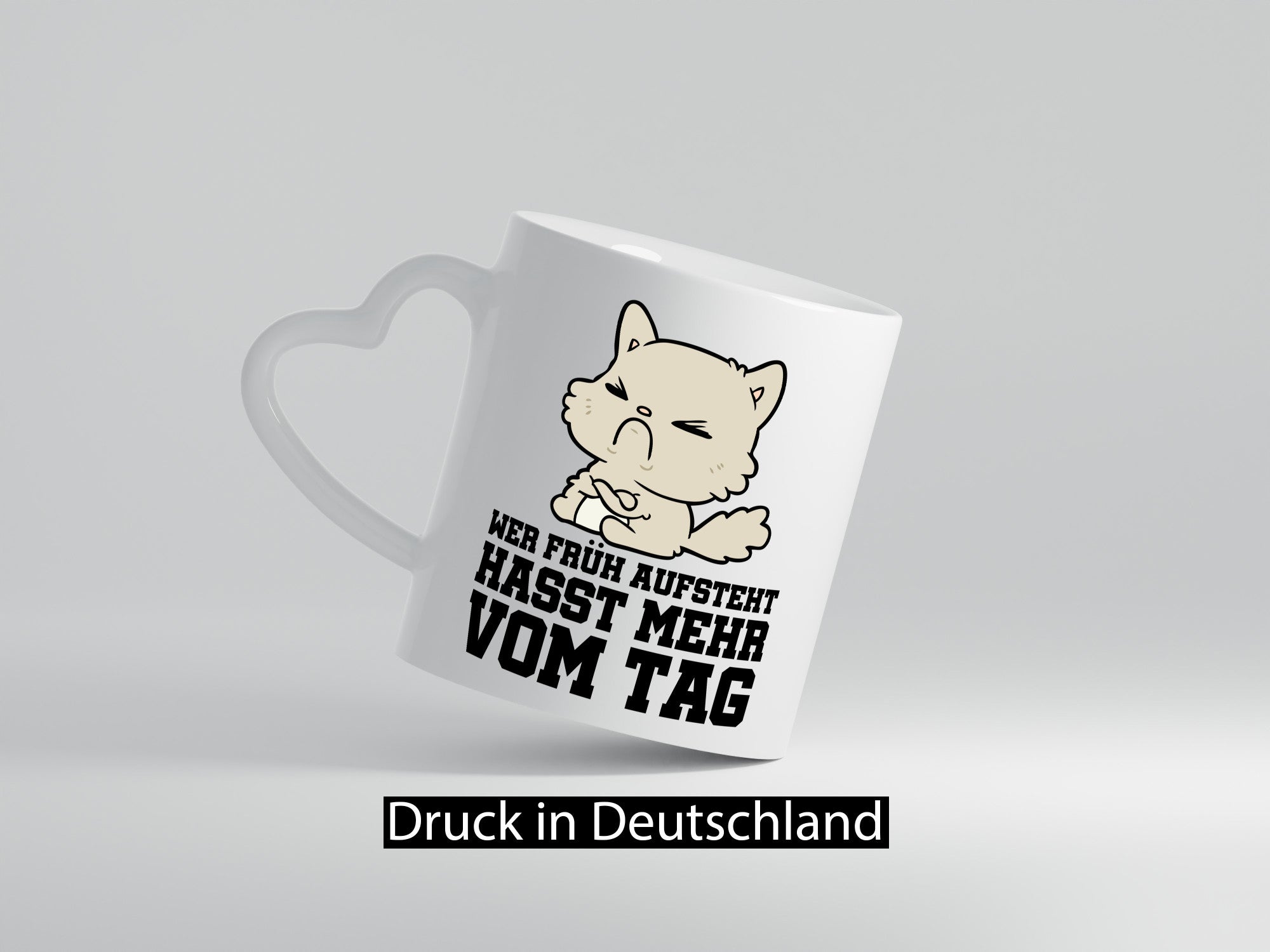 Frühaufsteher Katze lustig Tierliebhaber Humor Geschenk Tasse