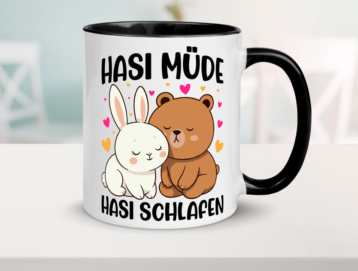 Hasi Müde | schlafen Kaninchen Häschen v2 lustiger Spruch Geschenk Humor Tasse