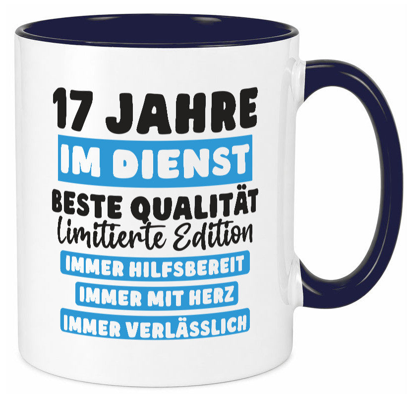 17 Jahre im Dienst | Jubiläum Arbeit v6 Humor Kollegen Büro Geschenkidee Tasse