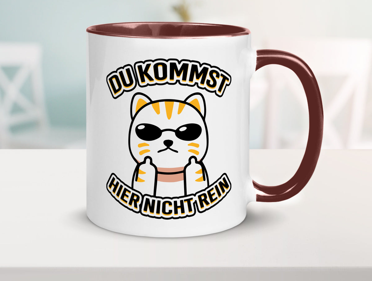 Du kommst hier nicht rein | Böse Katze Humor Tierliebhaber Geschenkidee Tasse