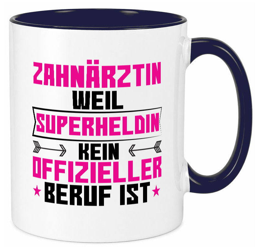 Superheldin Zahnärztin | Zahnmedizin Beruf Geschenkidee Arbeit Kollegen Büro Tasse
