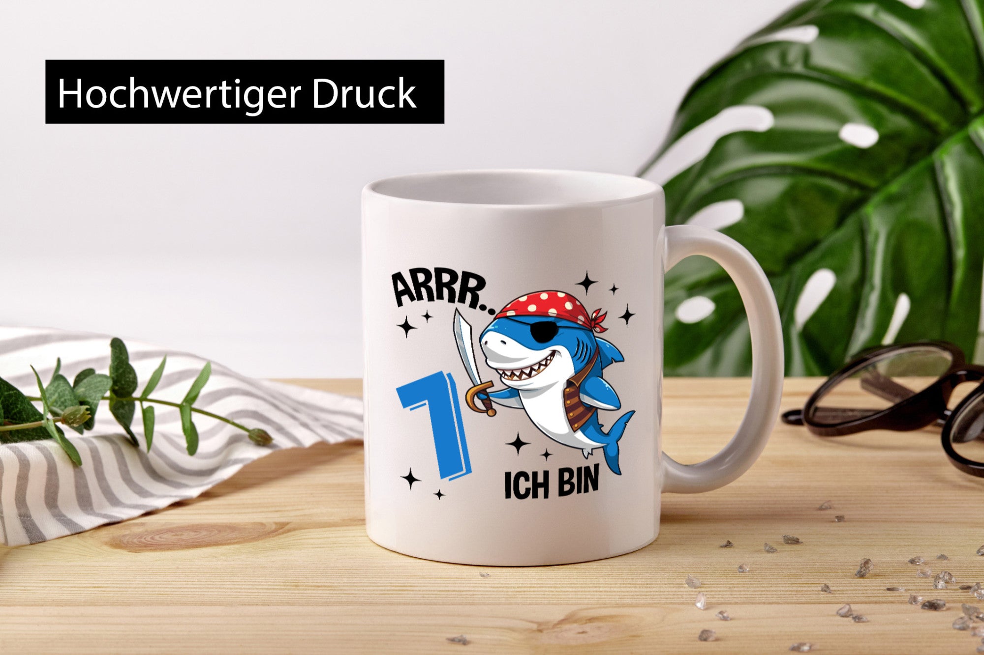 7. Geburtstag | 7 Jahre Arr Pirat Hai Piraten lustiger Spruch Geschenk
