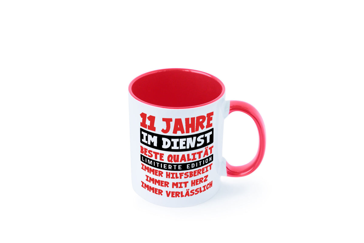 11 Jahre im Dienst | Jubiläum Arbeit v9 Geschenkidee Kollegen Büro Humor Tasse