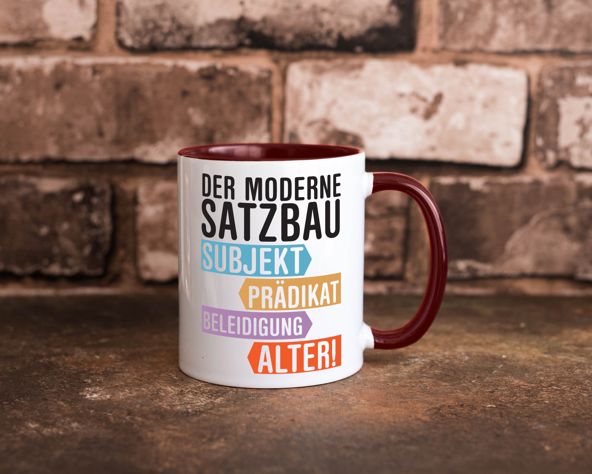 Moderner Satzbau | Lehrer Lehrerin Kollege lustig Arbeit Kollegen Büro Geschenk
