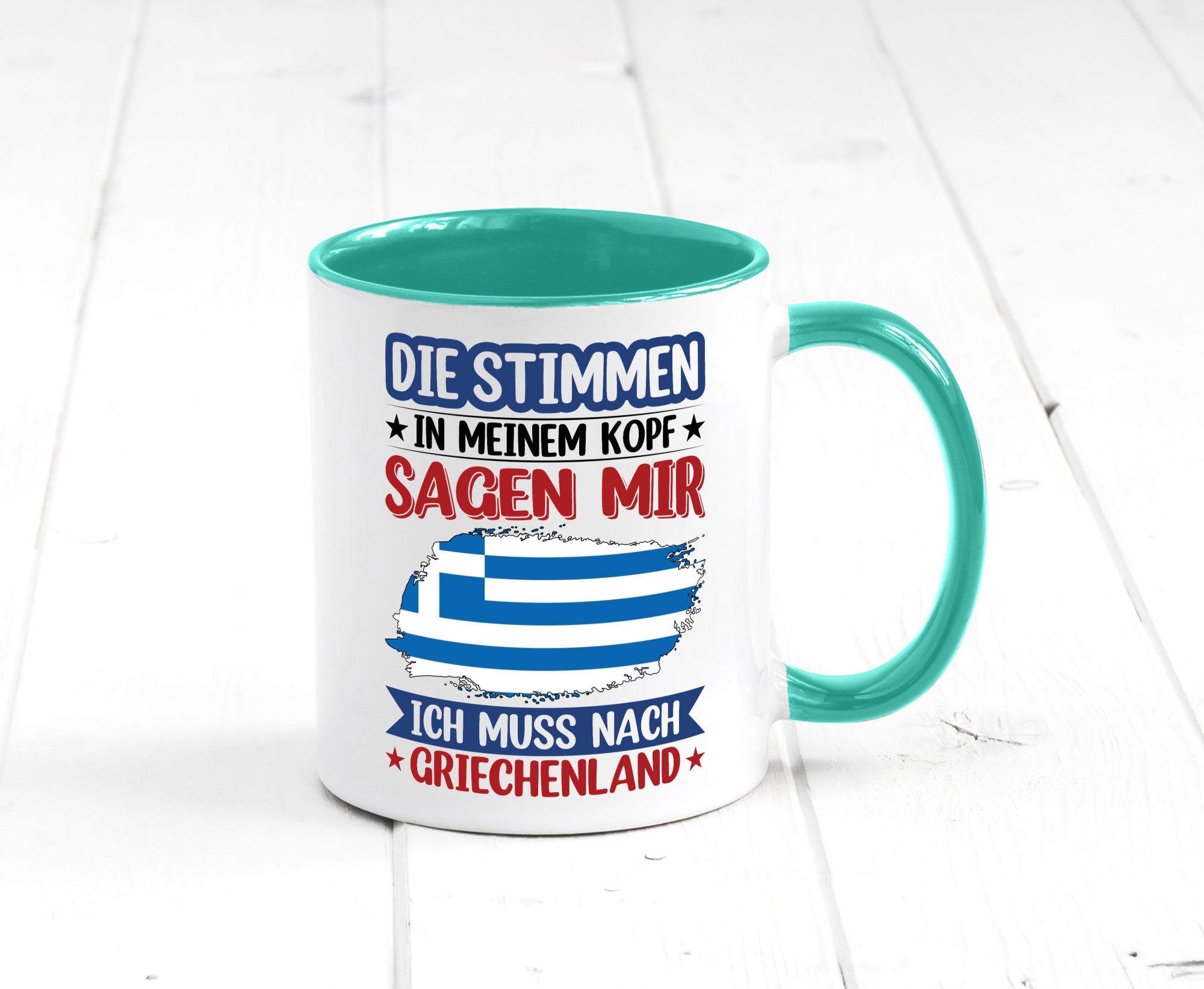 Griechenland | Urlaub Stimmen in meinem Kopf Traumland Humor Geschenkidee Tasse